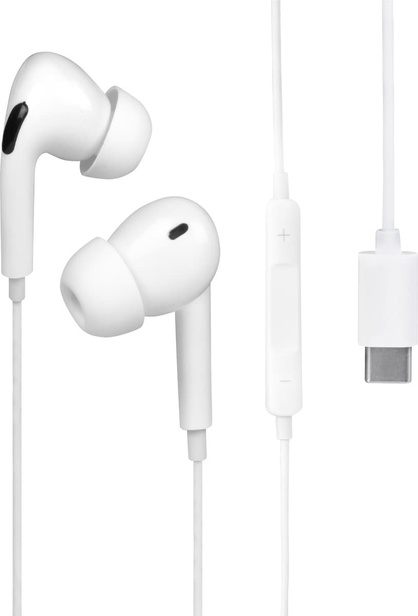 Nuvance Oortjes met Draad - USB-C Aansluiting - Oordopjes met Draad - In-Ear Oortjes met Draad en Microfoon - Wit — afbeelding 1