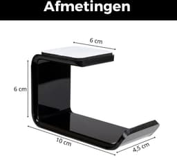 Stijlvolle Zwarte Headset Houder - Koptelefoon Wandhanger met Sterke Zelfklevende Stickers - Perfecte Gaming Accessoire - Wandhanger - Houder Bureau — thumbnail 5