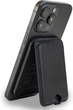 Coverzs Luxe wallet met telefoonstandaard geschikt voor MagSafe Apple iPhone 12/13/14/15/16/Mini/Max/Pro/Pro Max/Plus - Kaarthouder - Pasjeshouder voor telefoons - Portemonnee - Telefoonstandaard geschikt voor MagSafe (zwart) — thumbnail 1