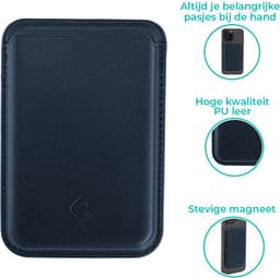 Coverzs wallet met pasjeshouder geschikt voor MagSafe Apple iPhone 12/13/14/15/16/Mini/Max/Pro/Pro Max/Plus - Kaarthouder - Pasjeshouder voor telefoons - PU leren portemonnee geschikt voor MagSafe (blauw) — thumbnail 5