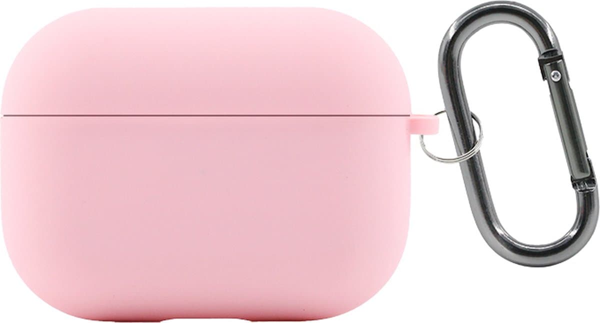 Siliconen Case voor Apple AirPods Pro en Pro 2 – Schokabsorberende Beschermhoes met Clip – Val- en Krasbestendig – Zacht Silicone Hoesje – Ondersteunt Draadloos Opladen – Perfecte Pasvorm – Stijlvol en Duurzaam – Lichtroze — afbeelding 1