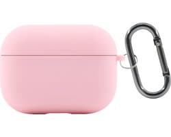 Siliconen Case voor Apple AirPods Pro en Pro 2 – Schokabsorberende Beschermhoes met Clip – Val- en Krasbestendig – Zacht Silicone Hoesje – Ondersteunt Draadloos Opladen – Perfecte Pasvorm – Stijlvol en Duurzaam – Lichtroze