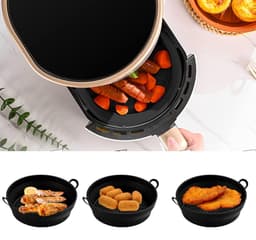 STRICX Siliconen Airfryer Ovenschaal 20 cm - Herbruikbaar en BPA-vrij - Universeel voor airfryer en oven - Snack Bakvorm - Hittebestendig Accessoire - Gezond frituren - Duurzaam inzetstuk voor heteluchtfriteuse - Gezond Frituren — thumbnail 5