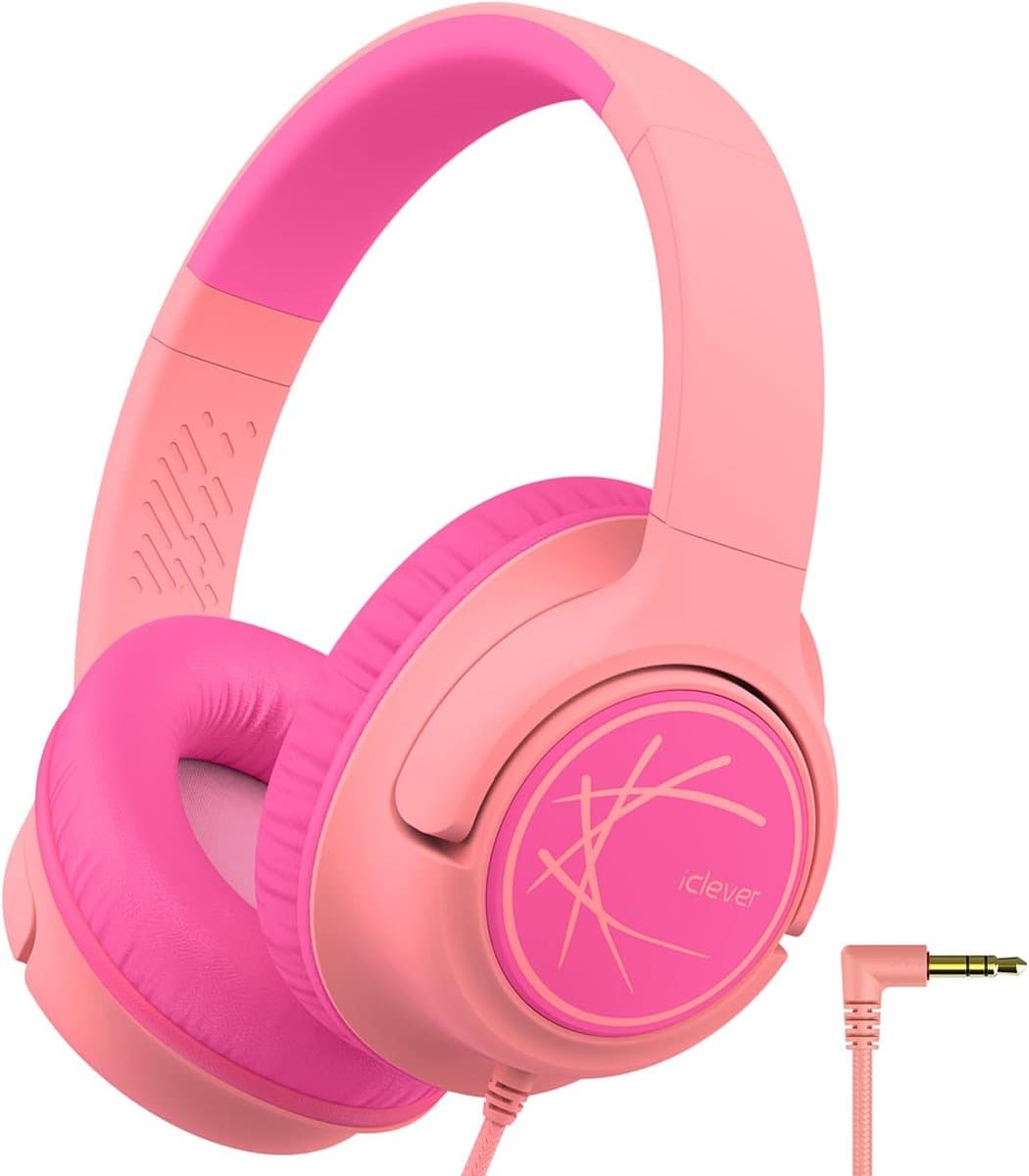 StayPowered Kinderheadset - Gehoorbescherming en Gemoedsrust Gecombineerd! - met Volumebegrenzing - Kristalhelder Stereogeluid - Draaibare Oorschelpen - Verstelbare Hoofdband - Compact Design - Roze - Levering Sneller dan Aangegeven! — afbeelding 1