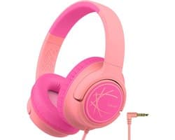 StayPowered Kinderheadset - Gehoorbescherming en Gemoedsrust Gecombineerd! - met Volumebegrenzing - Kristalhelder Stereogeluid - Draaibare Oorschelpen - Verstelbare Hoofdband - Compact Design - Roze - Levering Sneller dan Aangegeven!