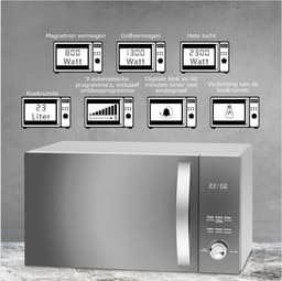 Combimagnetron Met Hetelucht - Combi Oven Magnetron Hetelucht 3-in-1 Functie - Combi Oven Magnetron Vrijstaand Met Grillfunctie - 23 Liter — thumbnail 4