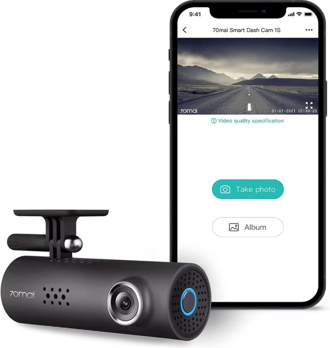 Stellar Dashcam - Voor Auto - Met Night Vision - Wifi Connectie - Full HD - 130C Gezichtsveld - Draaibare Houder — afbeelding 1