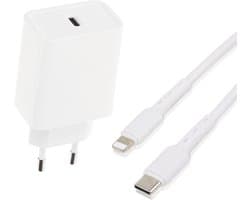 20W USB C Snellader + Geschikt voor iPhone Oplader - 1 Meter - Geschikt voor 14/13/12/11/Xr/Xs/Xs Max/8/8 Plus/ Pro - Oplaadstekker