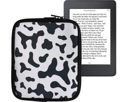 kwmobile Universele Cover voor eReader - Neopreen hoesje Koeien Patroon design zwart / wit -