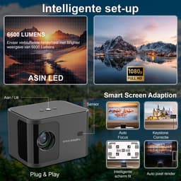 Erikssøn Beamer Prime - Incl. Standaard - Streamen Vanaf Je Telefoon - 6600 Ansi-Lumens - Projector - Mini - Beamers — thumbnail 2