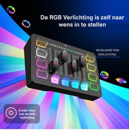 FIFINE KS-5 - Starterspack - AM8 & SC3 - Podcast Starterspack - Gaming Streaming - USB RGB Microfoon - Streaming Deck - DJ Mixer - Zwart — thumbnail 3