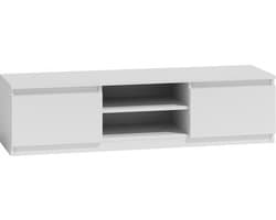 Topeshop RTV140 BIEL, Wit, Deeltjes-board, Wit, Deeltjes-board, 2 schappen, Wit