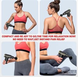 Mini Massage Gun Deep Tissue, 6 Snelheden Draadloze Handheld Spier Massager met 4 Hoofden, Super Stil Oplaadbaar Apparaat Pijnverlichting, Geschenken — thumbnail 2