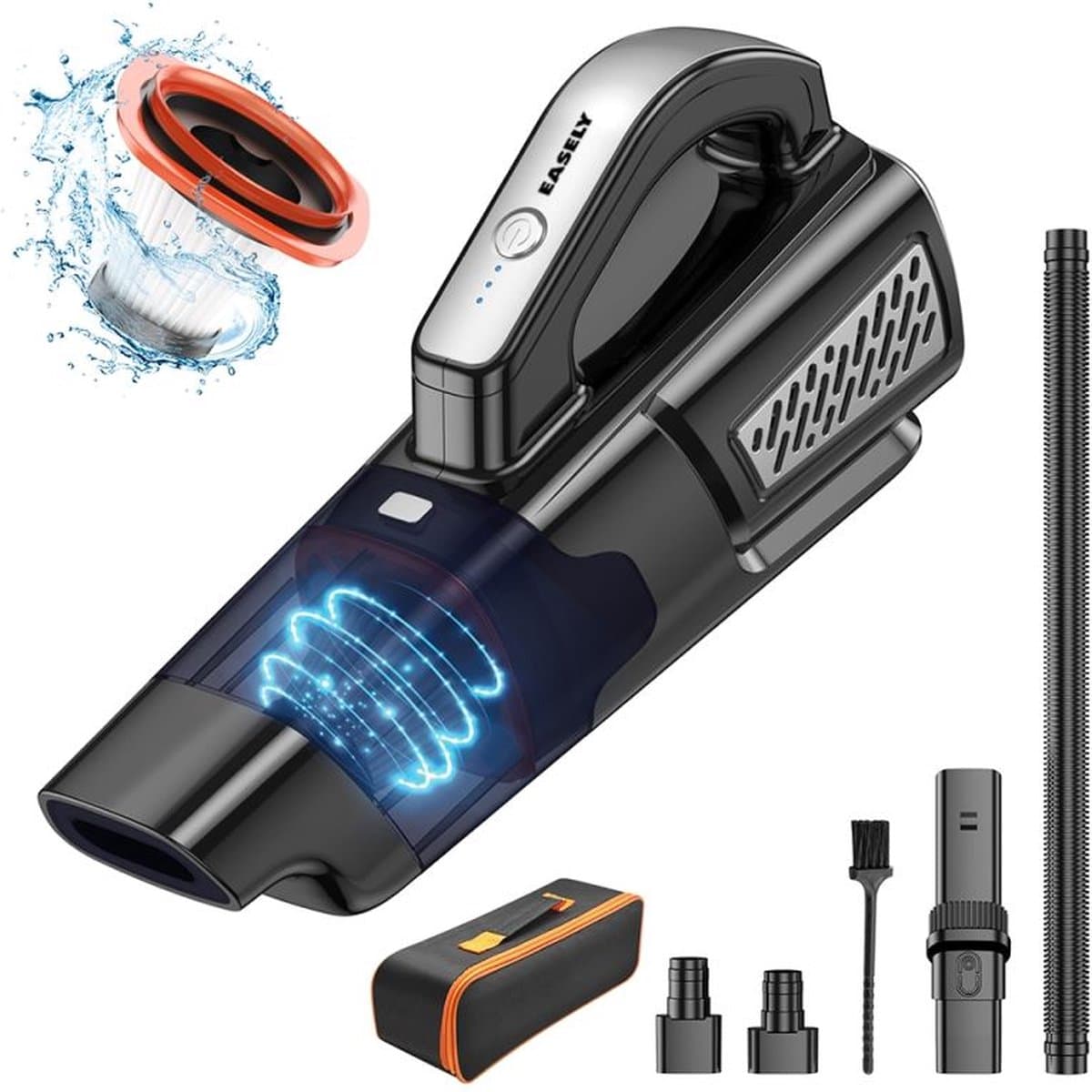 EASELY KRUIMELDIEF DELUXE - KRUIMELDIEF DRAADLOOS- STERKE HANDSTOFZUIGER- KRUIMELDIEF MEERDERE STANDEN- HANDSTOFZUIGER VOOR AUTO- — afbeelding 1