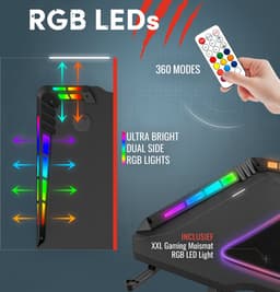 For The Win Gaming Bureau met LED Verlichting - 120x74x60 cm - Game Bureau - Incl. RGB Muismat - Gaming Desk - Computer Tafel - Gaming Tafel — thumbnail 2