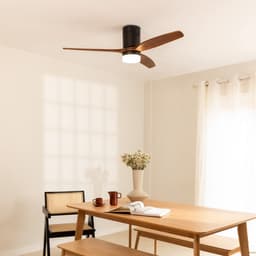 CREATE - Plafondventilator 40W silent Ø132 cm - Met Verlichting drie temperaturen - Met Afstandsbediening - 6 Snelheden - Timer - Zomer/Winter functie - Zwart - WIND CALM — thumbnail 5