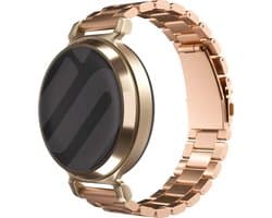 Strap-it Stalen schakel bandje 14mm - Rosé goud metalen smartwatch bandje geschikt voor de Garmin Lily 2 (niet de eerste versie)