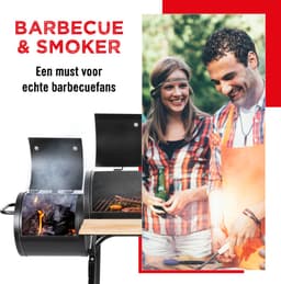 BBQ Collection 2-in-1 Smoker BBQ - Houtskool Barbeque - Buitenkeuken Barbecue - Grill en Smokerbarbecues - 104 x 58 x 114 cm — thumbnail 5