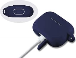 Hoesje geschikt voor Airpods Pro 2019 - Schokbestendig siliconen Case Silicone met clip - Donkerblauw — thumbnail 2