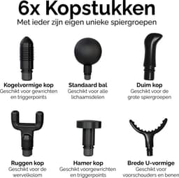 SMARTIFY® Massage Gun - Professioneel Massage Pistool - Draadloos Massage Apparaat met 6 Opzetstukken en Koffer - Krachtige Spierontspanning - Ideaal voor Sport en Relax — thumbnail 3