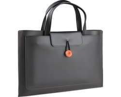 Laptoptas - 11 tot 14 inch - 3 Vakken - Vegan Leer - Laptophoes - Laptop Tas - Geschikt voor o.a Dell XPS 13, MacBook Air Pro, Surface Pro 9, ChromeBook - Zwart