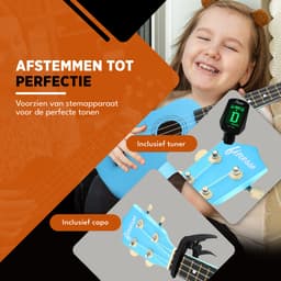 Finesse Ukelele - Starterset - 21" - Ukulele - Kind - Muziekinstrument - Blauw — thumbnail 3