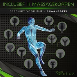 krachtige Massage Gun met 11 massagekoppen - Massage pistool met LED weergave & draagtas -schouders & nek — thumbnail 3