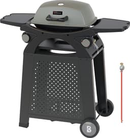 KitchenBrothers Gas BBQ - Staand en Tafelmodel Barbecue - 2 Branders - PFAS Vrij - Tafelbarbecue - Anti-aanbaklaag - 37x48 cm Grilloppervlak - Zwart — thumbnail 1