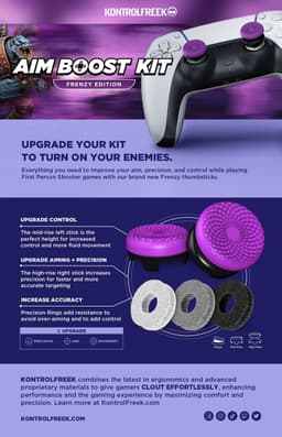 KontrolFreek Frenzy AimBoost Thumbsticks + Precision Rings- Purple/Black (PS5/PS4) — thumbnail 4