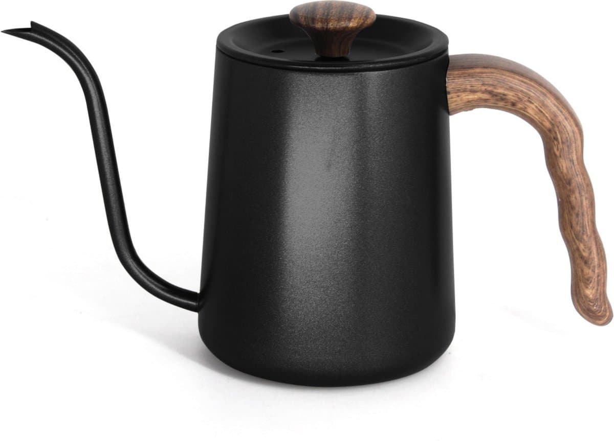 House of Husk Slow Coffee Ketel - Pour Over Kettle - Gooseneck kettle - Heet Water Ketel - Coffeemaker - RVS - Cafetière - 600 ml - Zwart — afbeelding 1