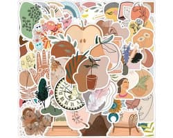 Boho Stickers 50 Stuks | Retro Stickers | Planten | Bloemen | Hand | Pastel Stickers | Laptop Stickers | Stickers Kinderen en Volwassenen | Stickervellen | Plakstickers | Koffer Stickers | Stickers Bullet Journal en Planner