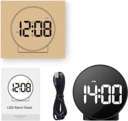 Attalos Digitale Wekker - Twee alarmen - Zwart - Dimbaar - USB & AAA batterij - Voor volwassenen & kinderen - tafelklok - reiswekker & kinderwekker - alarmklok — thumbnail 3