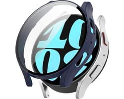 YONO Bumper geschikt voor Samsung Galaxy Watch 6 - 44mm - Screen Protector Hoesje - Full Cover Case - Donkerblauw