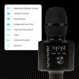 Auronic Karaoke Microfoon - Draadloos - Karaoke Set met Speaker - Kinderen en Volwassenen - Zwart — thumbnail 3