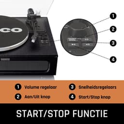 Lenco Platenspeler met Bluetooth - Vier ingebouwde Speakers 40W RMS - LS-430BK - Zwart — thumbnail 5