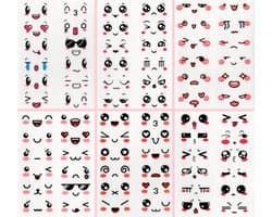 Ainy Emoji stickers - set van 6 stickervellen om je schoolspullen, bullet journal, fotoalbum, laptop, telefoon en waterfles levendig te maken - kawaii expressie voor jong en oud