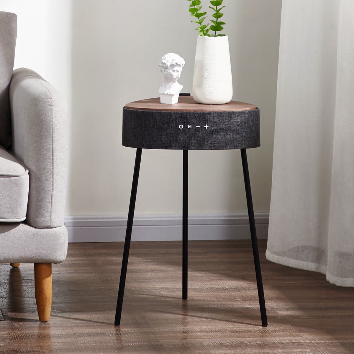 Salora Airtable FLOW (WV) - Bluetooth Speaker - Speakers - Nachtkastje - 360 Sound - Accu - 2 USB charge - Qi charge — afbeelding 1