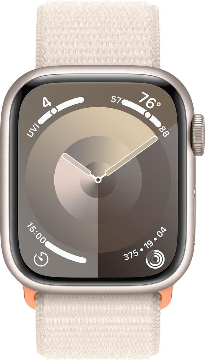 Apple Watch Series 9 - 41mm - Case with Starlight Sport Loop - Sterrenlicht Aluminium — afbeelding 1