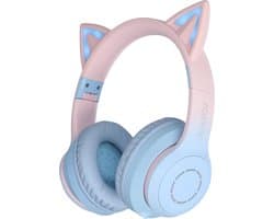 Doobs Cathy Kinder koptelefoon | Bluetooth 5.1 | Katoor | RGB LED | Draadloos | Comfort - blauw
