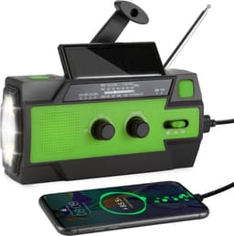 Noodradio - Solar Radio - Crank Radio - Noodradio Solar Opwindbaar - Powerbank 4000mAh - AM/FM/NOAA Draagbare Weer- Met Zaklamp - SOS Alarm - Emergency Mobiele Telefoon Oplader - Voor Noodpakket & Camping — thumbnail 1