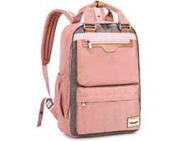 Vermanto Rugtas - Rugzak - 25 Liter - Laptop - Boekentas - Vintage - Heren - Dames - Laptop - School - Boekentas - Roze