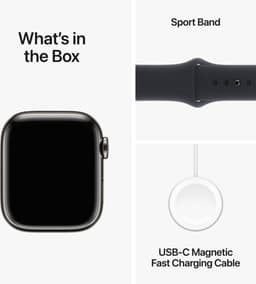 Apple Watch Series 9 - GPS + Cellular - 41mm - Graphite Stainless Steel Case with Midnight Sport Band - S/M — thumbnail 5