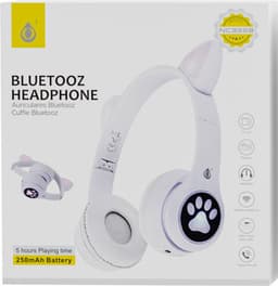 M.TK Kinder Hoofdtelefoon Draadloze met Lichting - Oortjes-Led Verlichting-Wit - Kids Headset-Over Ear-Bluetooth-Microfoon (Wit) — thumbnail 5