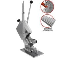 Stalen Worstklem - Handmatige Sausage Clipper - 2000 Aluminium Clips - Duurzaam Staal - 10 kg Gewicht - 590mm Hoogte - 185mm Breedte - 360mm Lengte