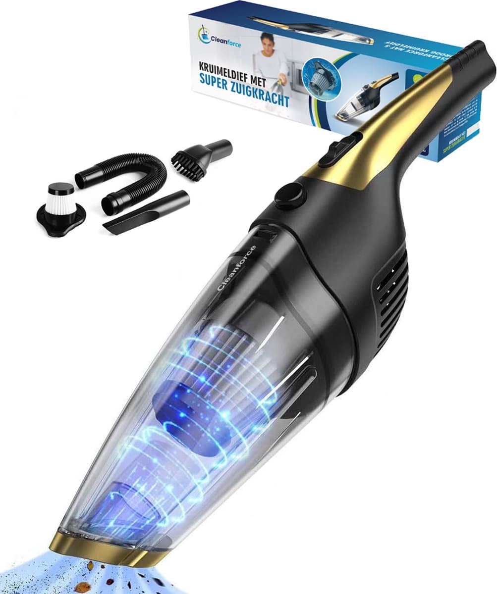 Cleanforce Kruimelzuiger snoerloos met extreme zuigkracht - Nat & Droog - Auto Stofzuiger - Voor Thuis & Auto — afbeelding 1