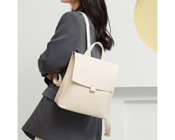 Power-8® : Wit lady mini Vegan Leder Rugtas voor Dames - Mode rugtas - Rugtas Leer - Rugtas dames klein - Rugtas dames laptop