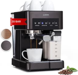 Klarstein Koffiemachine Arabica Comfort portafiltermachine 1350 watt 20 bar 1,8 liter touch control - Espressomachine - Stoompijpje LED - RVS - Coffee Machine Koffieautomaat — thumbnail 3