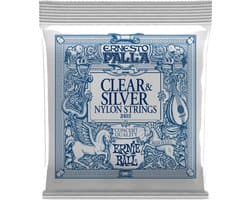 Ernie Ball Ernesto Palla - Klassieke Gitaarsnaren - Nylon Clear & Silver Plated - Medium Tension - Tie End - 28-42