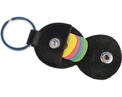 Zwarte PU Lederen Plectrumhouder Gitaar - Sleutelhanger