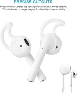 KELERINO. Anti-slip siliconen earhooks / earhoox / oorhaken geschikt voor Airpods 1 & 2 - Wit — thumbnail 1